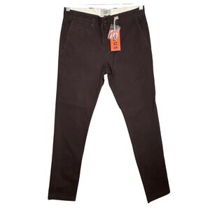 Deus Ex Machina Ford Pants 30X32 Mid Rise Straight Leg Pockets Brown Minimalist
